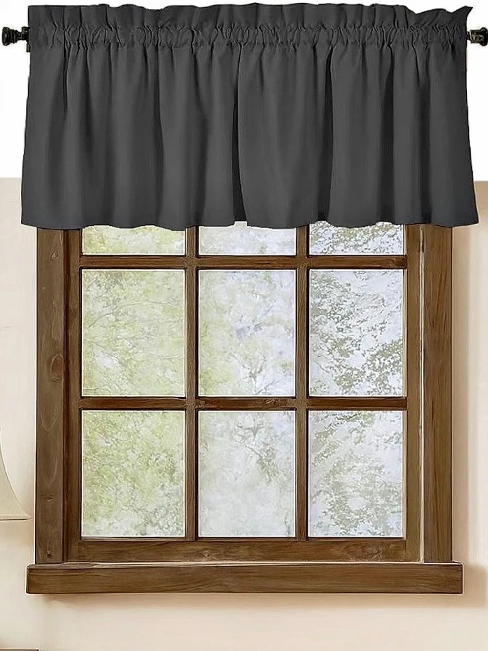 NWT Native Fab 2-Pack Gray Valance Curtains 54x18 Cotton